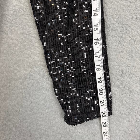Marina Women's Sequin Sleeve Knee Length Shift Dress Black Size 6 NWOT Modest - Picture 7 of 10